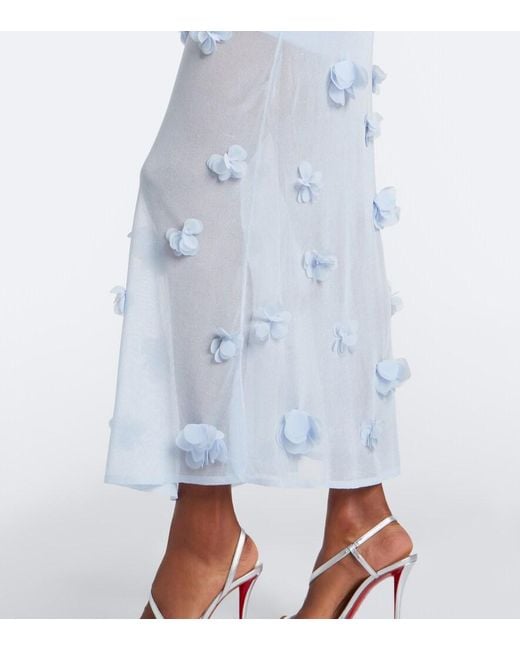 Jonathan Simkhai White Ivi Floral-Applique Midi Dress