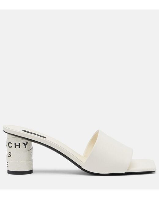 Givenchy White Tape Leather Mules