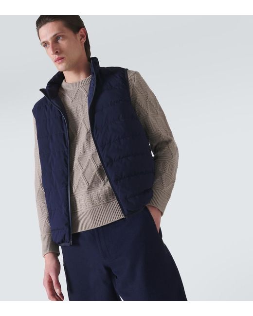 Zegna Blue Cashmere Ski Jacket for men