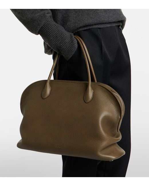 The Row Brown Agnes 15 Leather Tote Bag
