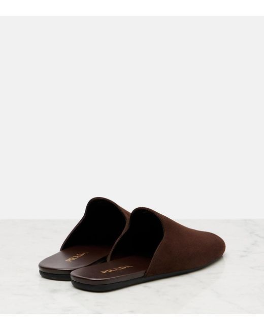 Prada Brown Suede Mules