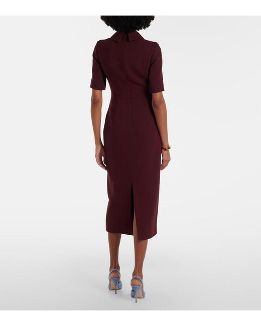 Emilia Wickstead Red Valletta Wool Crepe Midi Dress