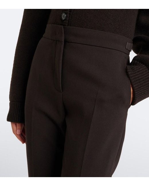 Max Mara Gray Wool-Blend Slim Pants