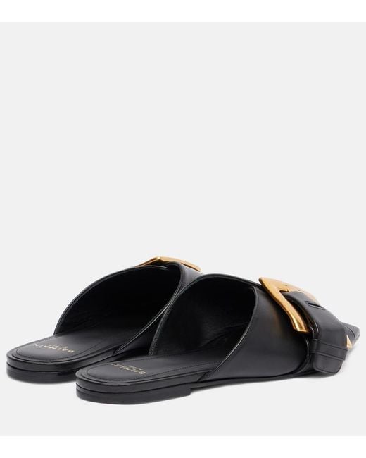 Balmain Black Anthem Leather Sandals