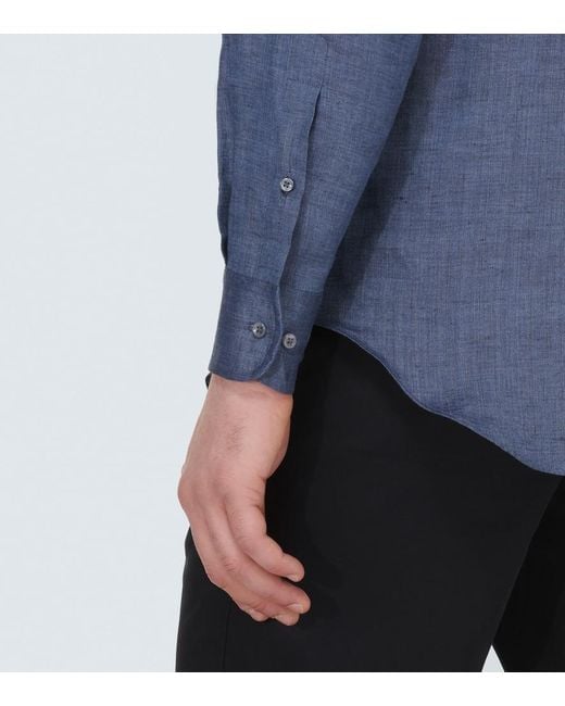 Camicia Andre di Loro Piana in Blue da Uomo