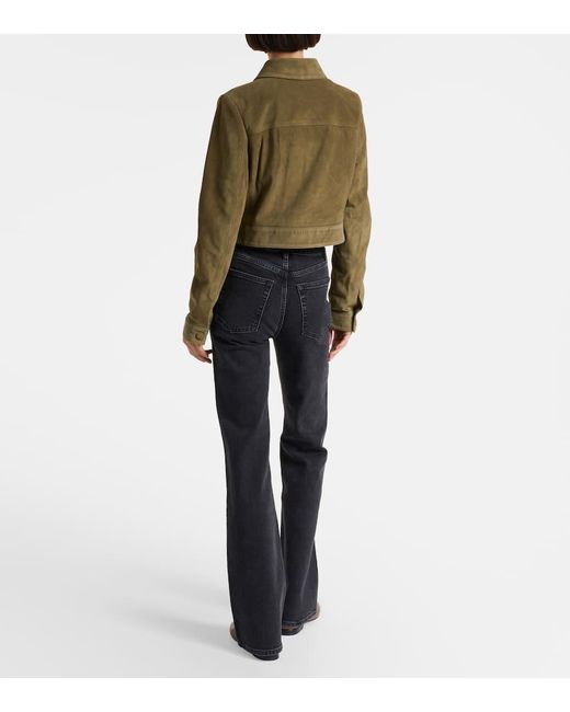 FRAME Green The Small Suede Jacket
