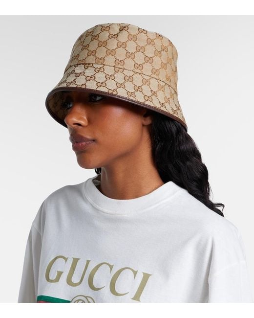 Gucci Natural Gg Canvas Bucket Hat