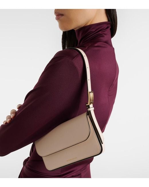Victoria Beckham Natural Dorian Mini Leather Shoulder Bag