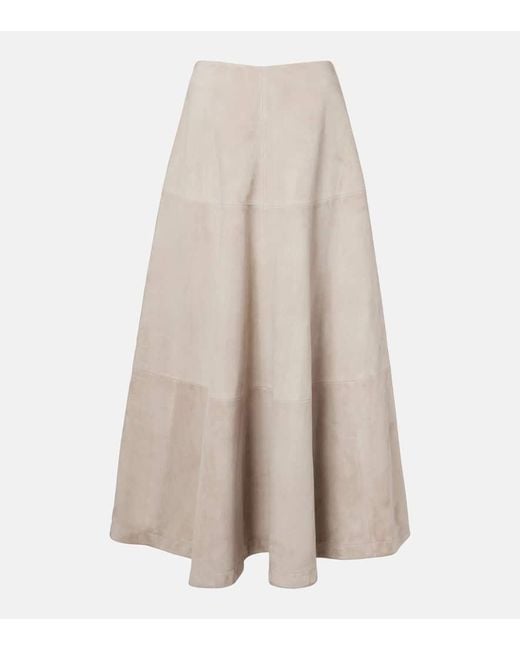 Jupe Longue Varda En Daim Altuzarra en coloris Natural