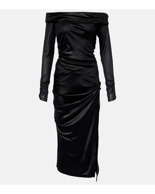 Isabel Marant Black Off-Shoulder-Midikleid Elife