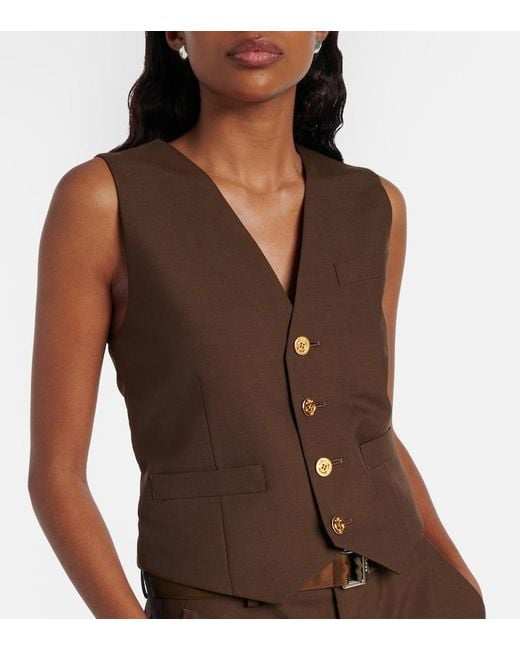 Sacai Brown Paneled Vest