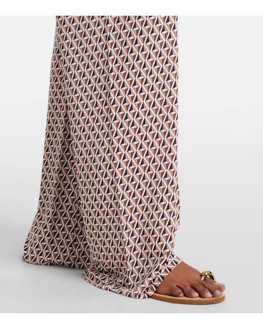 Max Mara Multicolor Abate Printed Wide-Leg Pants