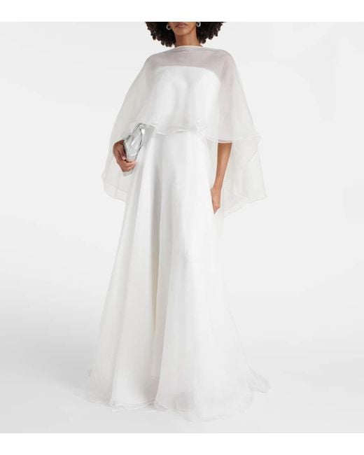Maticevski White Bridal Robe Dhalia aus Seide