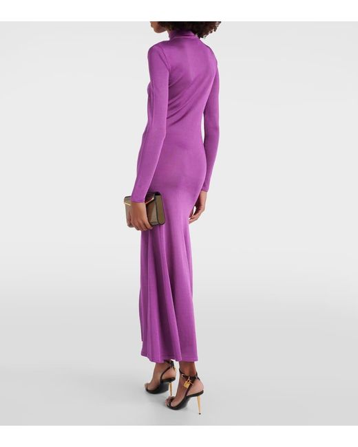 Tom Ford Purple Jersey Maxi Dress