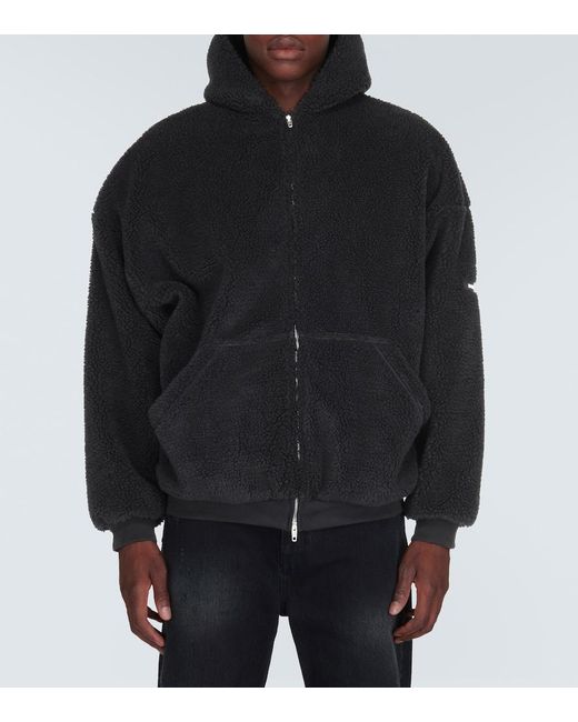 Balenciaga Black Oversized Fleece Hoodie for men