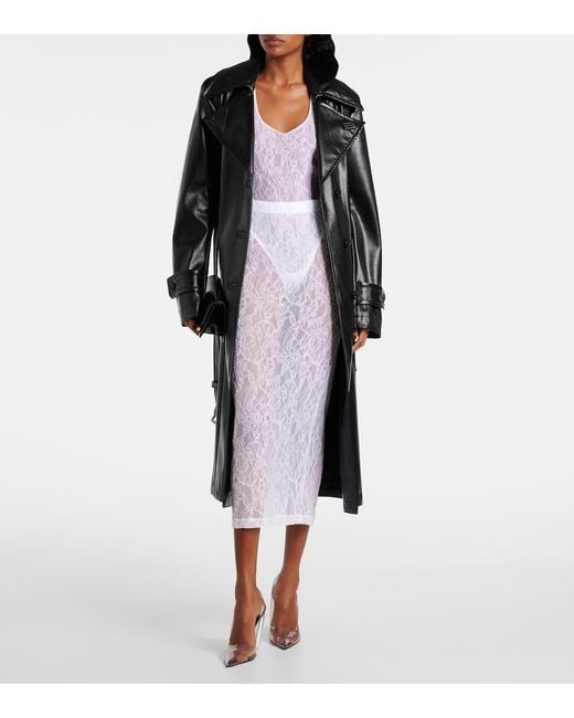 Wardrobe NYC White Open-Back Lace Bodysuit