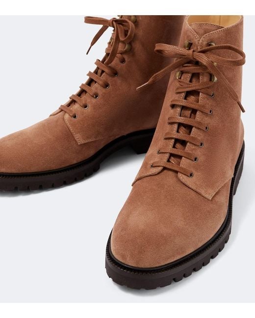Brunello Cucinelli Brown Suede Ankle Boots for men