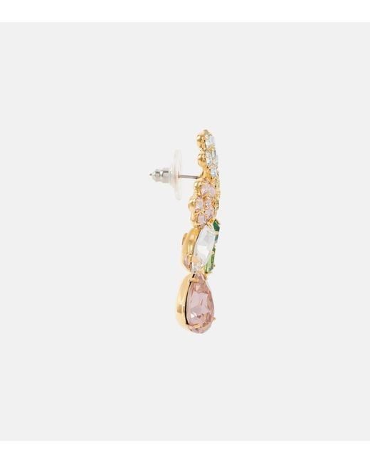 Jennifer Behr White Bouquet-Plated Drop Earrings