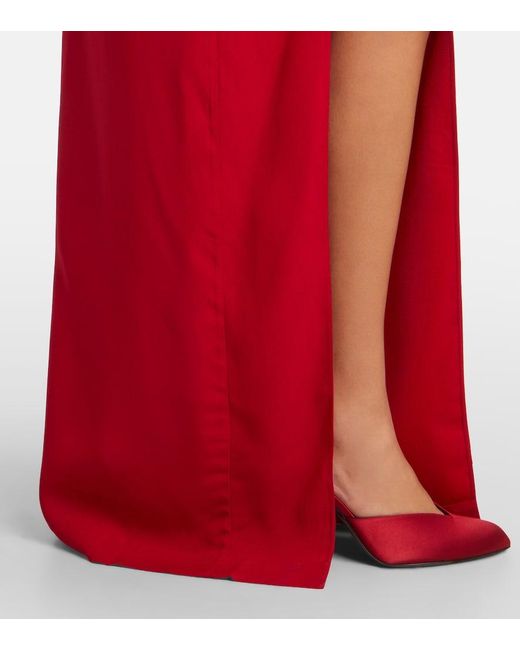 ‎Taller Marmo Red Brooks Scarf-Detail Crepe Maxi Dress