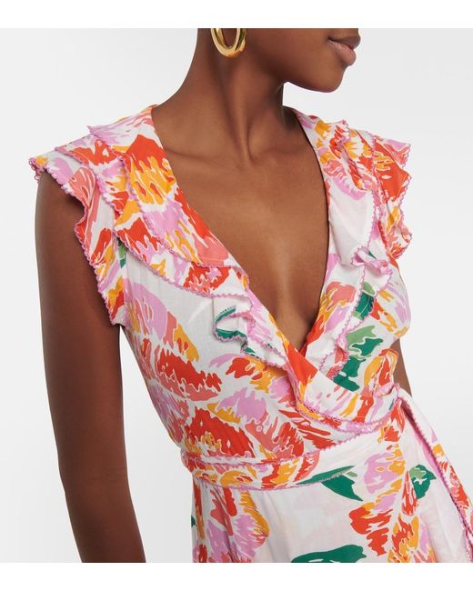 Poupette White Aude Floral Midi Dress