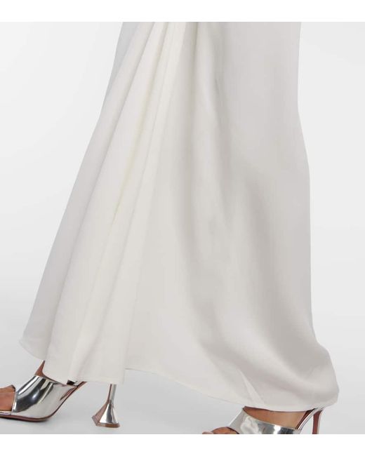 Christopher Esber White Fusion Ruched Jersey Maxi Dress