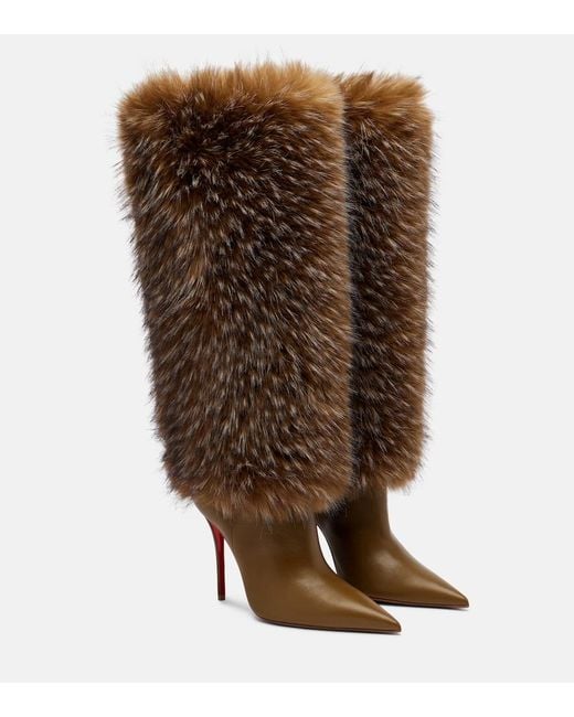 Christian Louboutin Brown Yangzee 100 Leather Knee-High Boots