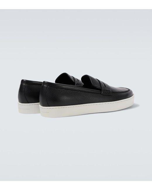 Manolo Blahnik Black Ellis Leather Loafers for men