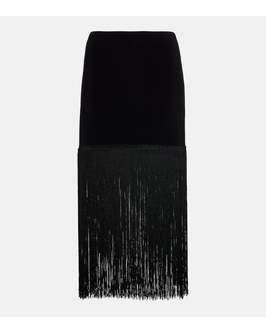 Minigonna con frange di Norma Kamali in Black