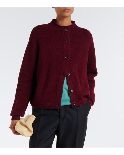Lisa Yang Red Zirelle Cashmere Mockneck Cardigan