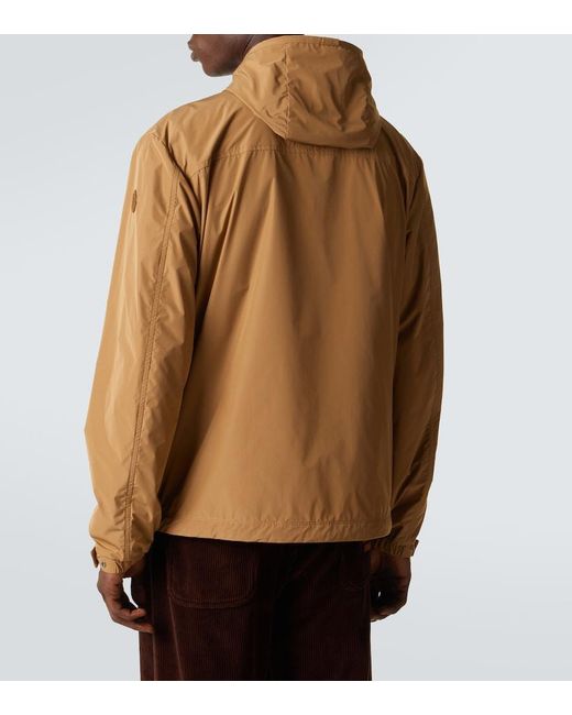 Moncler Brown Leather-Trimmed Jacket for men