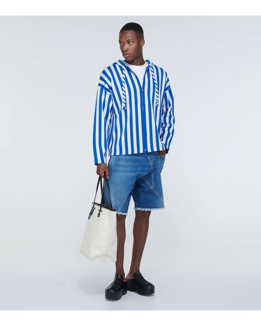 J.W. Anderson Blue Twisted Low-rise Denim Shorts for men