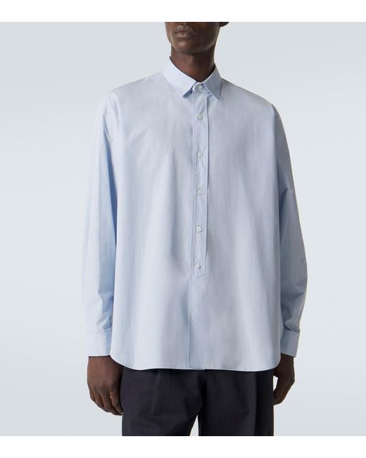 The Row Blue Melchior Cotton Poplin Shirt for men
