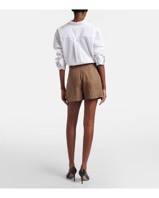 Ralph Lauren Brown Denise Belted Linen Shorts