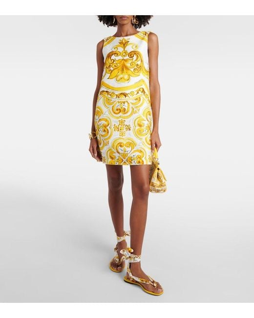 Dolce & Gabbana Yellow Sicilian Sunshine Mini Dress