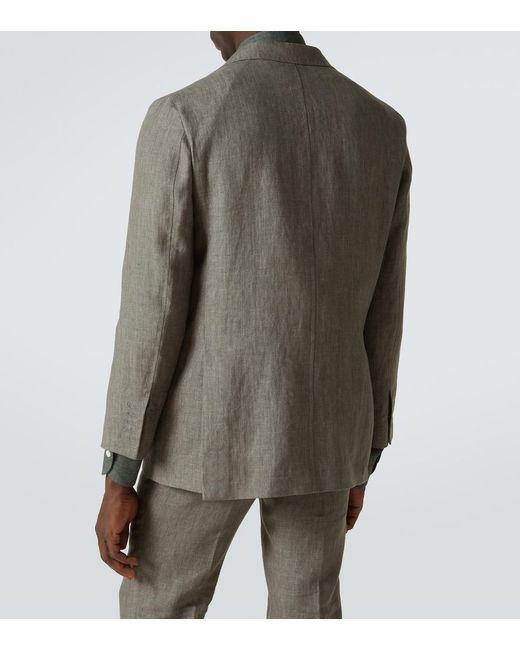 Rubinacci Green Linen Blazer for men