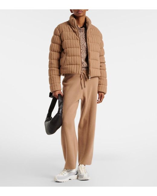 Moncler Brown Wool And Cashmere Down Jacket
