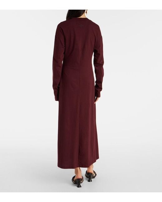 Plan C Purple Cotton Midi Dress