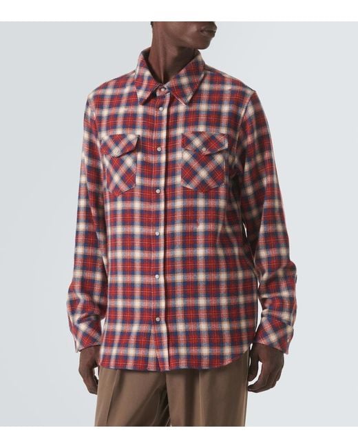 Camicia Ski Santa Fe di God's True Cashmere in Red da Uomo