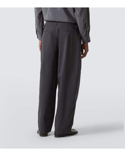 Lemaire Hose Maxi Pleated Aus Baumwoll-Twill in Gray für Herren
