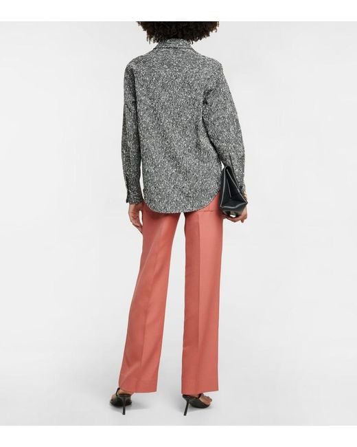Victoria Beckham Gray Boucle Utility Shirt