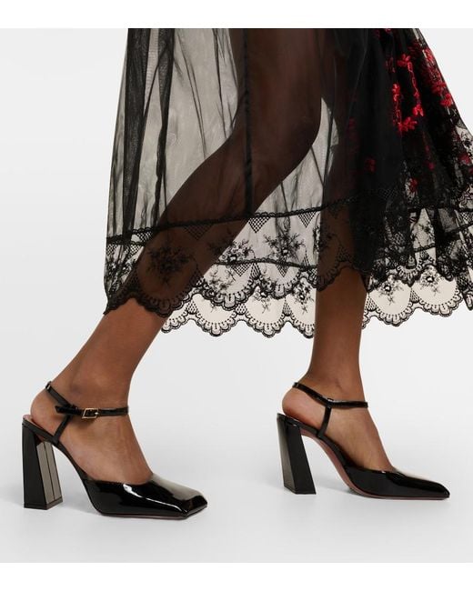 AMINA MUADDI Black Charlotte 95 Patent Leather Pumps