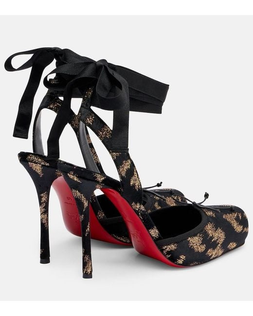 Christian Louboutin Black Cassia 100 Velvet And Lame Pumps