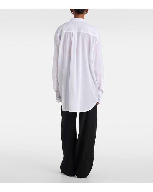 Totême  White Oversized Cotton Voile Shirt