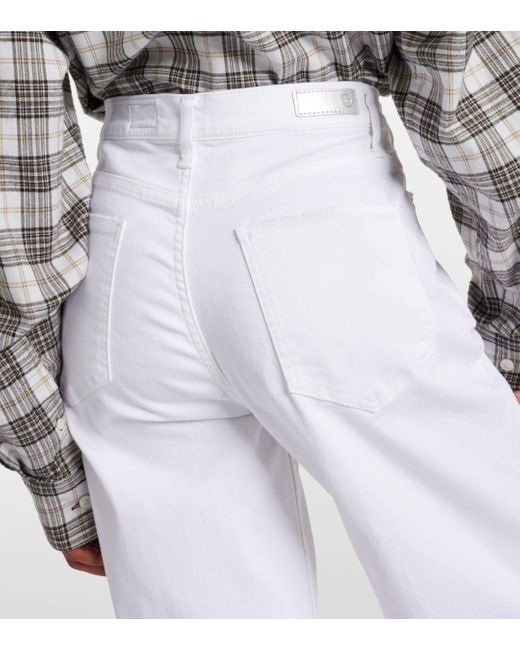 AG Jeans White New Baggy Wide High-rise Wide-leg Jeans
