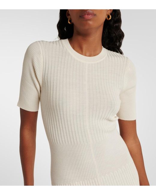 Joseph Natural Knitted Wool Midi Dress