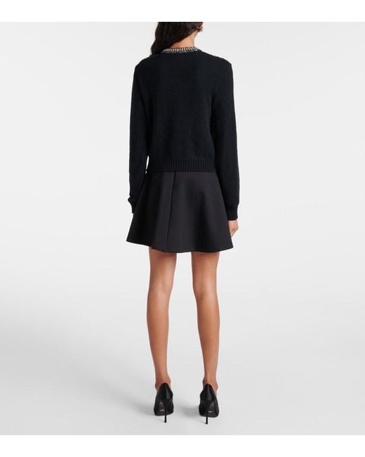 Giambattista Valli Black Sequined Wool Cardigan