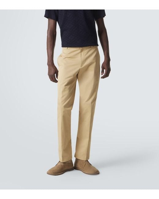Burberry Natural Cotton Twill Chinos for men