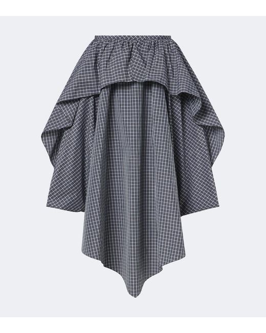 Loewe Gray Asymmetric Cotton-Blend Midi Skirt