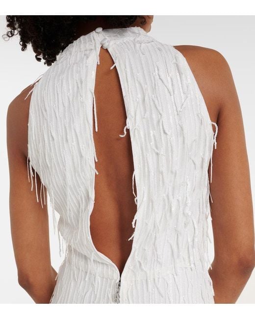 ROTATE BIRGER CHRISTENSEN White Bridal Robe Mit Pailletten