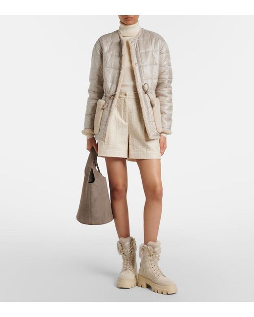 Moncler Natural Tipule Quilted Reversible Down Jacket